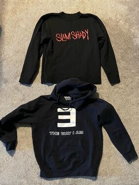 AUTHENTIC EMINEM sweatshirts: Slim Shady Black AND The Way I Am black